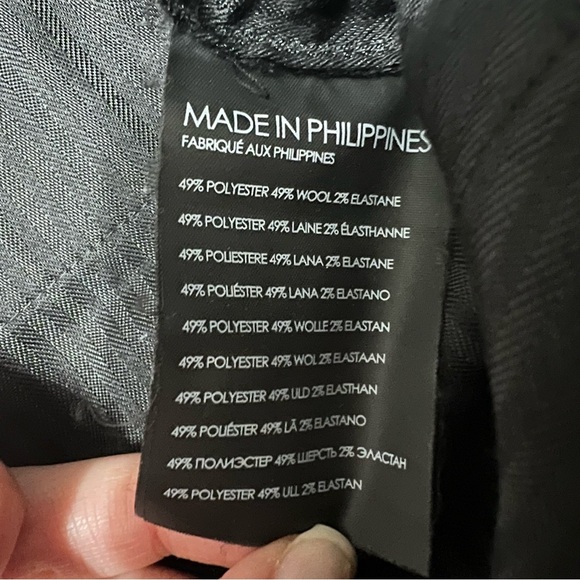 Club Monaco Unisex Cargo Pants Black Polyester and Wool Blend Size 32X26 - Picture 8 of 8